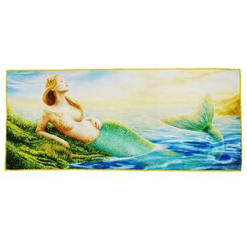 Free Sample Wholesale 100% Cotton Cartoon Mermaid Bath Towel Heat Transfer Printing Luxury Bath Towels