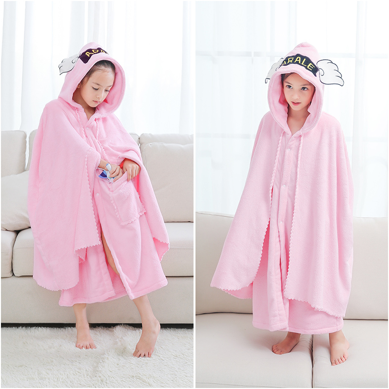 Baby bath towel Baby than pure cotton absorbent super soft bath towel can be worn can wrap children's bathrobe cape with hat