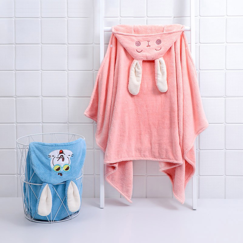 Baby bath Towel Wrap Super soft strong absorbent coral velvet than pure cotton absorbent quick dry baby bath robe cloak