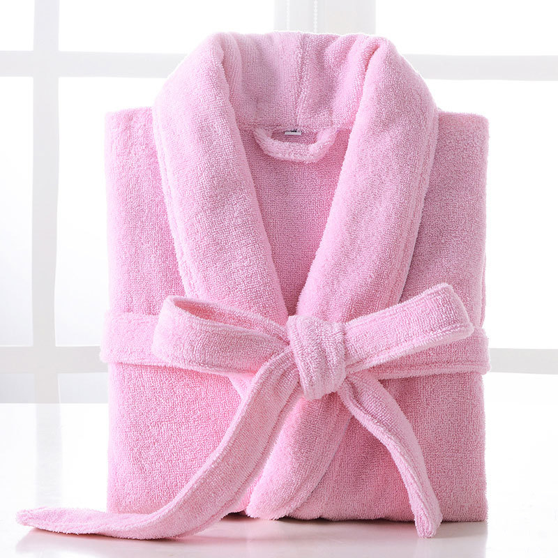 Five star hotel bathrobe men and women autumn and winter couples long robe cotton absorbent quick drying towel material thick bathrobe