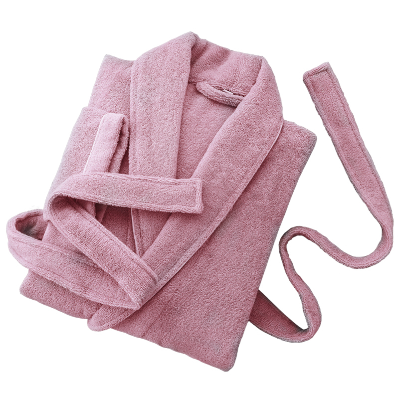 Bathrobe cotton towel material Women's spring and winter long bathrobe water absorption quick drying hotel lovers thickened cotton bathrobe
