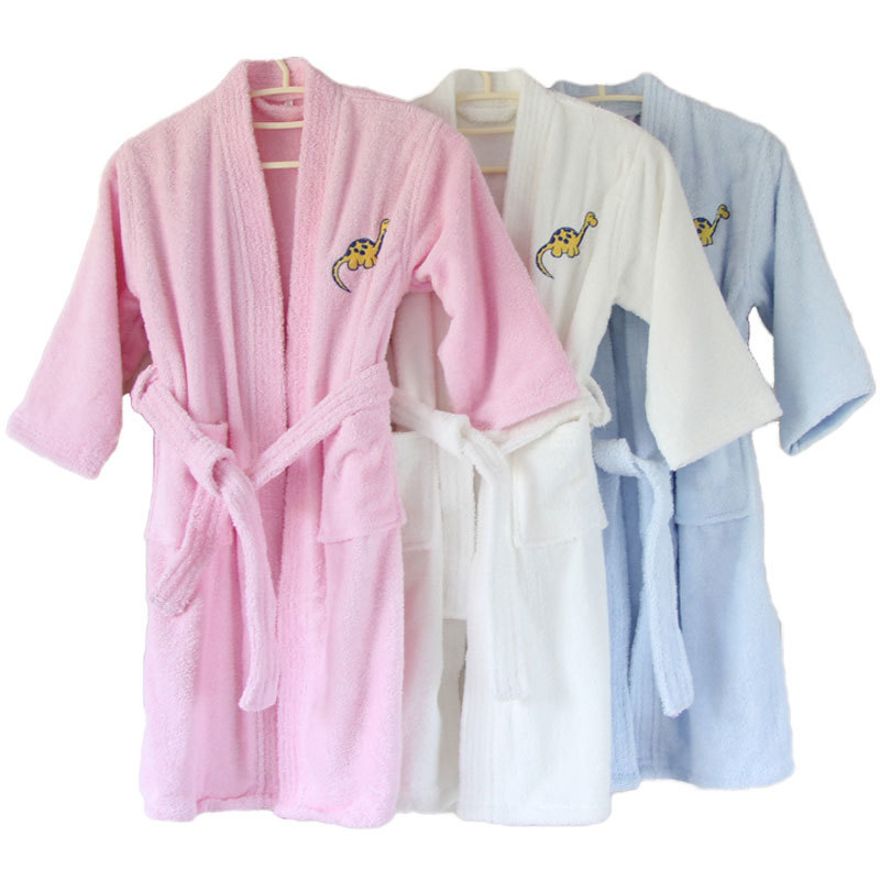 Cotton towel material children bathrobe spring and winter thickened _ swimming bath cute cartoon bathrobe