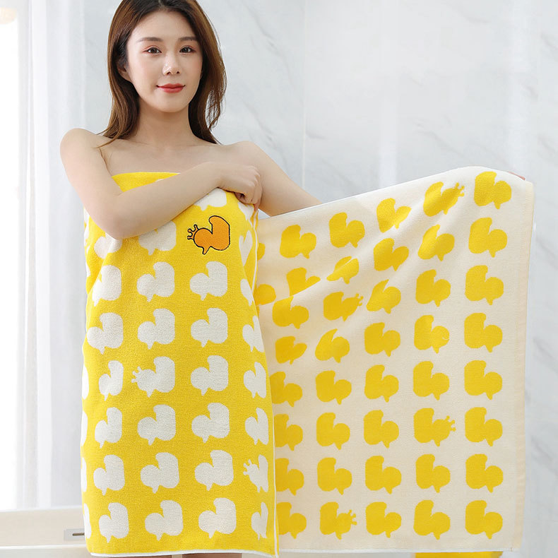 Yellow duck Bath Towel Women's home cotton absorbent towel soft cotton cartoon children's big children 2022 new