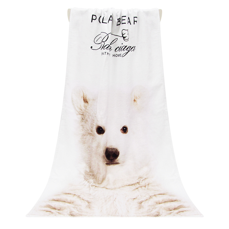 100% cotton children's polar bear bath towel